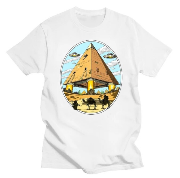 Alien Pyramids UFO Graphic Streetwear Egyptian Mythology Ancient Gods Tshirts - DUGO