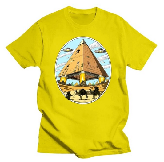 Alien Pyramids UFO Graphic Streetwear Egyptian Mythology Ancient Gods Tshirts - DUGO