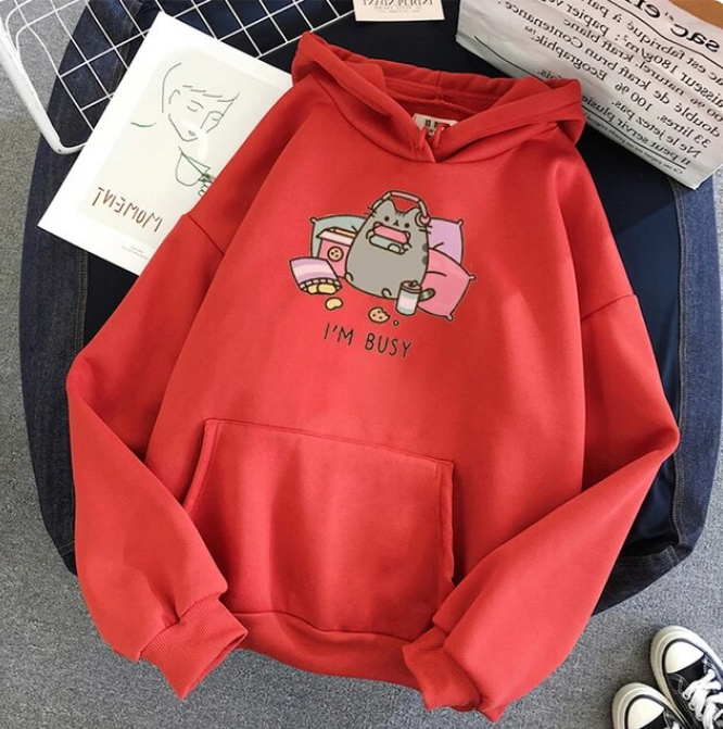 Funny The Cat Fashion Kawaii Pattern Hoodies Casual Long Sleeve