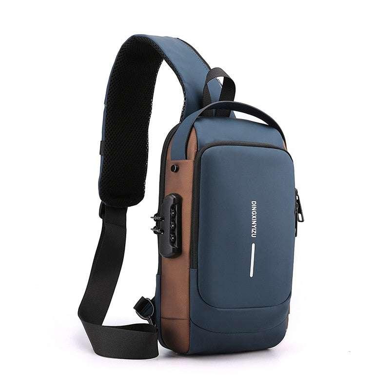 chest bag shoulder bag men crossbody bag waterproof usb shoulder ba