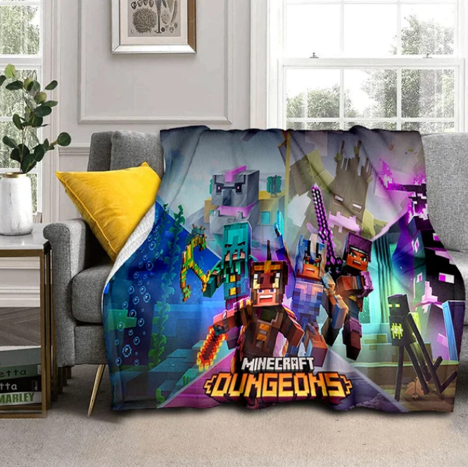 Minecraft Dungeons Soft Throw Blanket For Home Bedroom Unique