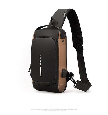 chest bag shoulder bag men crossbody bag waterproof usb shoulder ba