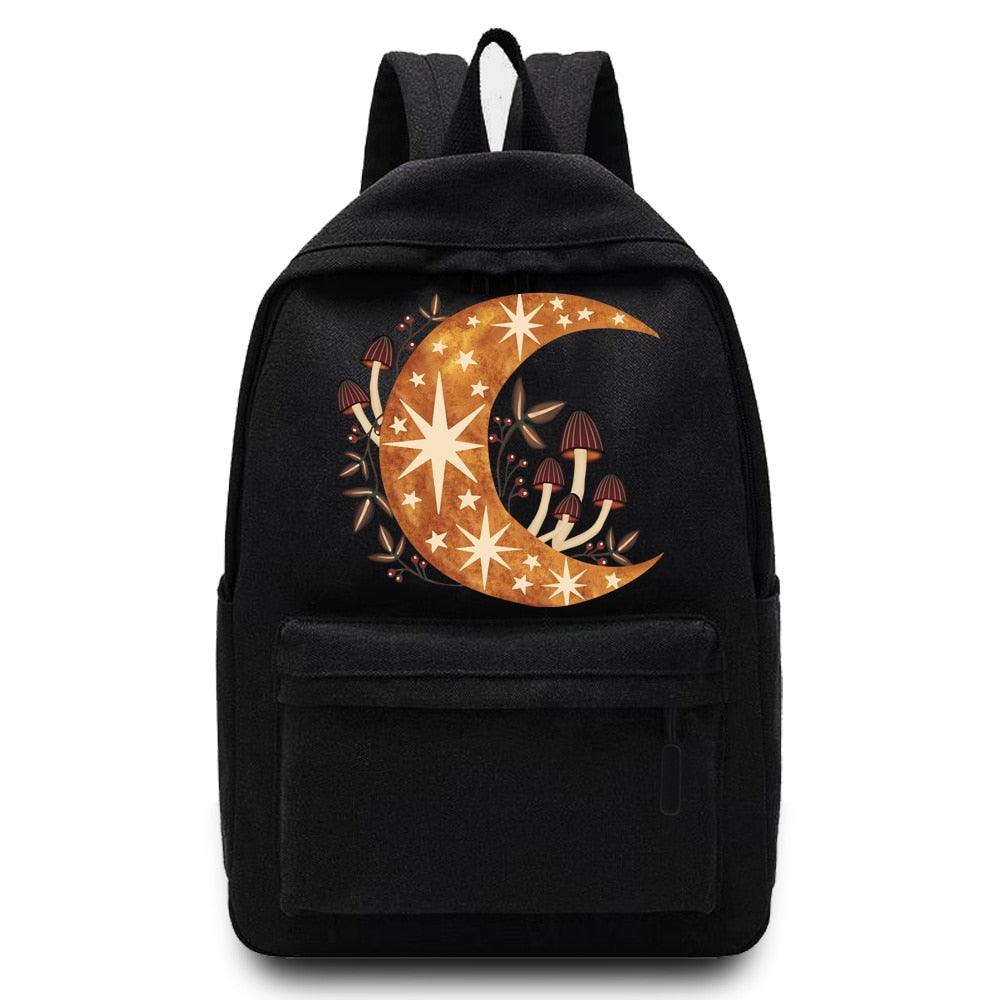 Backpack Version Mushroom Printed Middle School Student Schoolbag Casual Back Pack