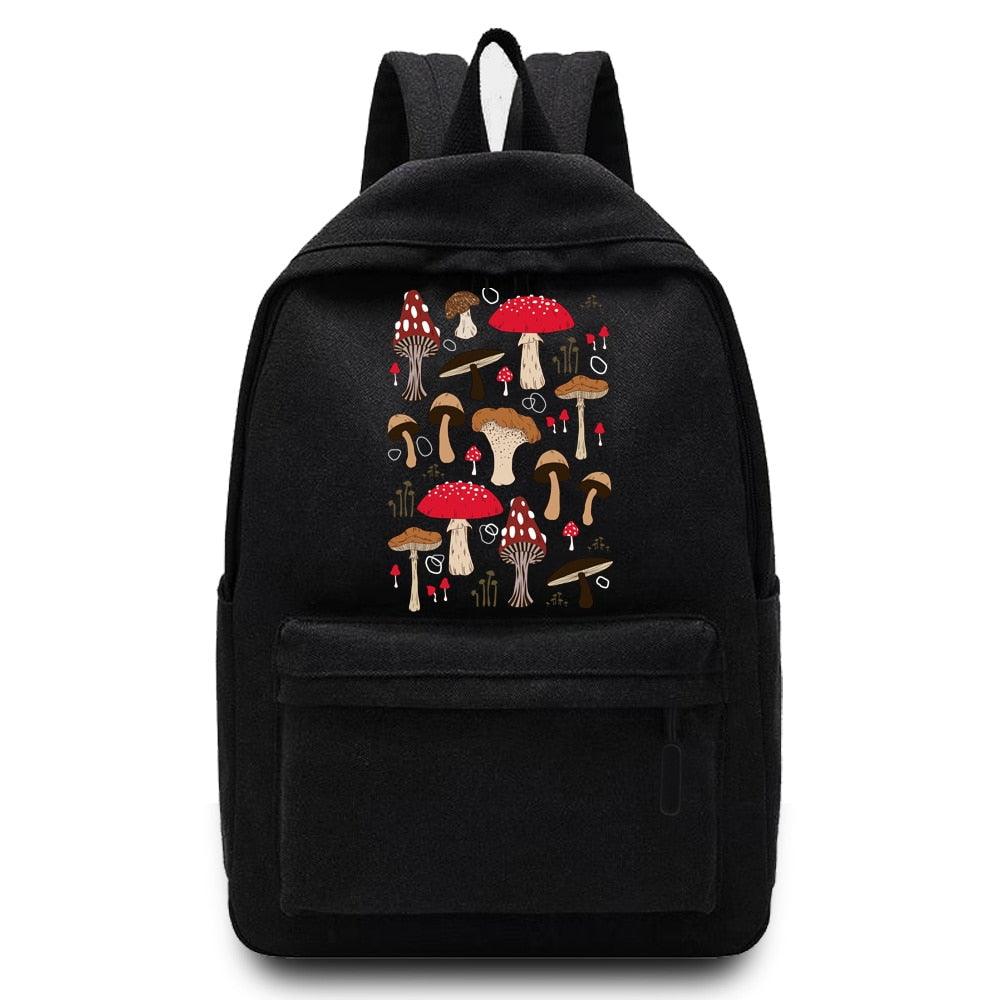 Backpack Version Mushroom Printed Middle School Student Schoolbag Casual Back Pack