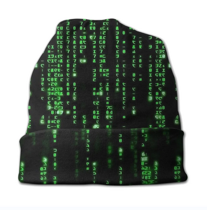 Knitted Hat Binary Code Beanie Cap The Matrix Neo Anderson