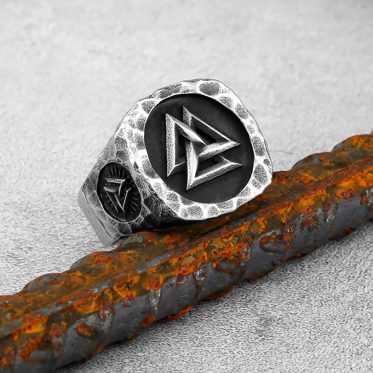 Vintage Nordic Valknut Ring Stainless Steel Viking Celtic Knot