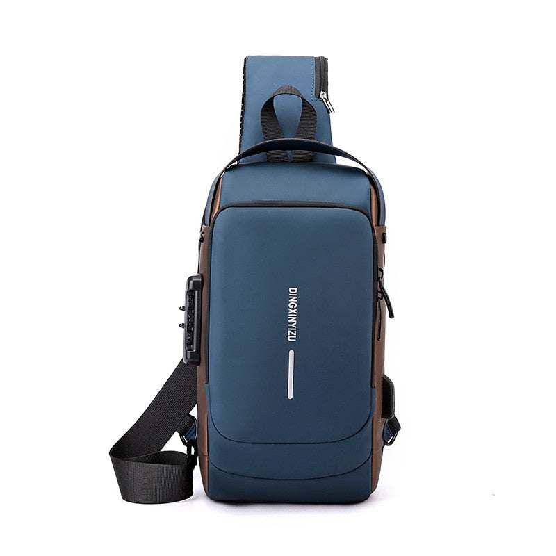 chest bag shoulder bag men crossbody bag waterproof usb shoulder ba