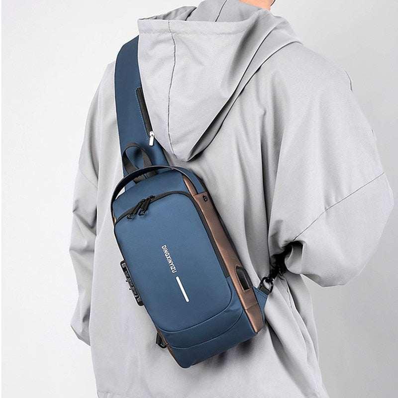 chest bag shoulder bag men crossbody bag waterproof usb shoulder ba