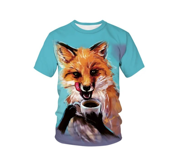 Fashion Fox Picture Tshirts Casual Print Tees