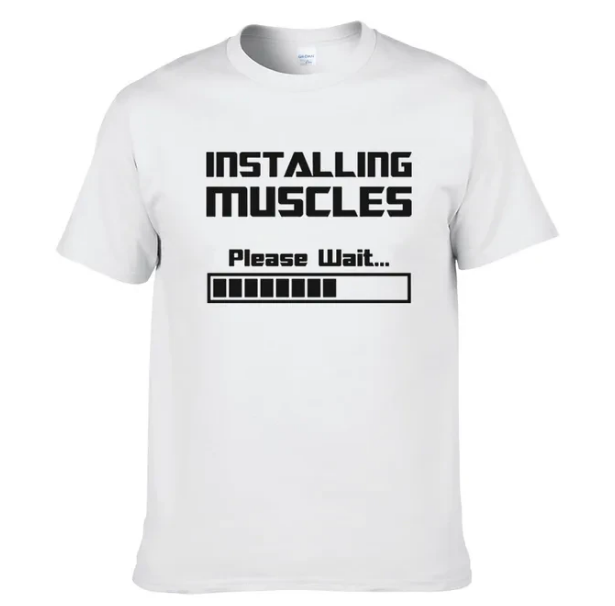 Tshirts Installing Muscles Please Wait Loading Bar Funny