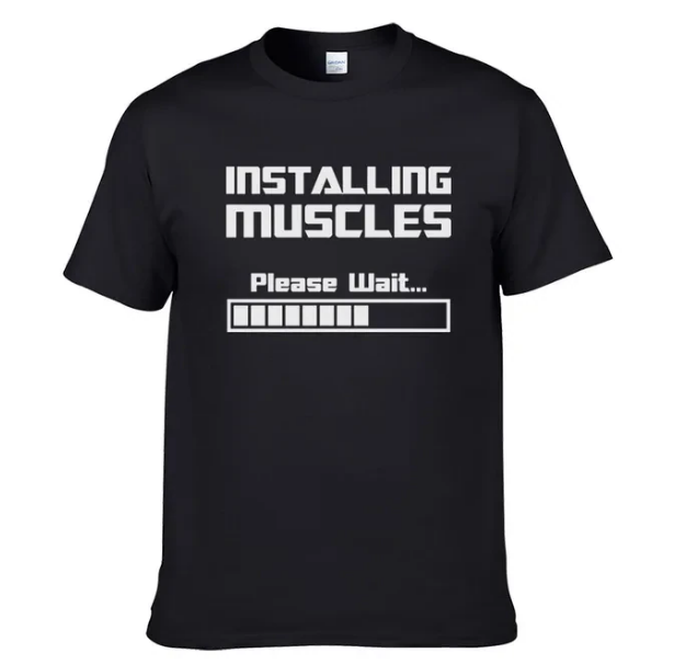 Tshirts Installing Muscles Please Wait Loading Bar Funny