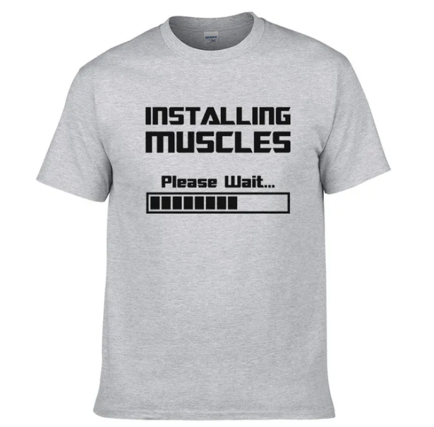 Tshirts Installing Muscles Please Wait Loading Bar Funny