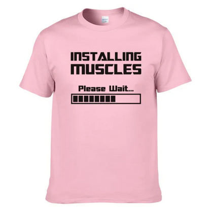 Tshirts Installing Muscles Please Wait Loading Bar Funny