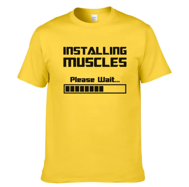 Tshirts Installing Muscles Please Wait Loading Bar Funny