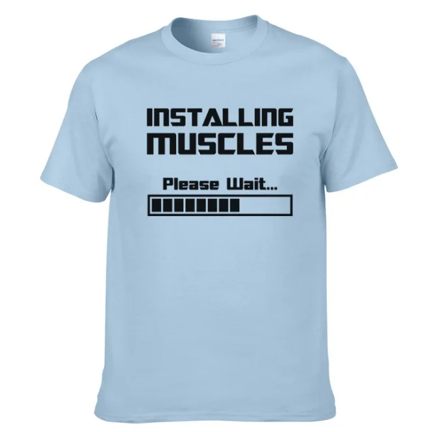 Tshirts Installing Muscles Please Wait Loading Bar Funny