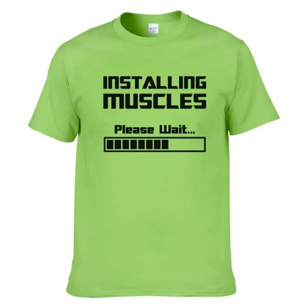 Tshirts Installing Muscles Please Wait Loading Bar Funny