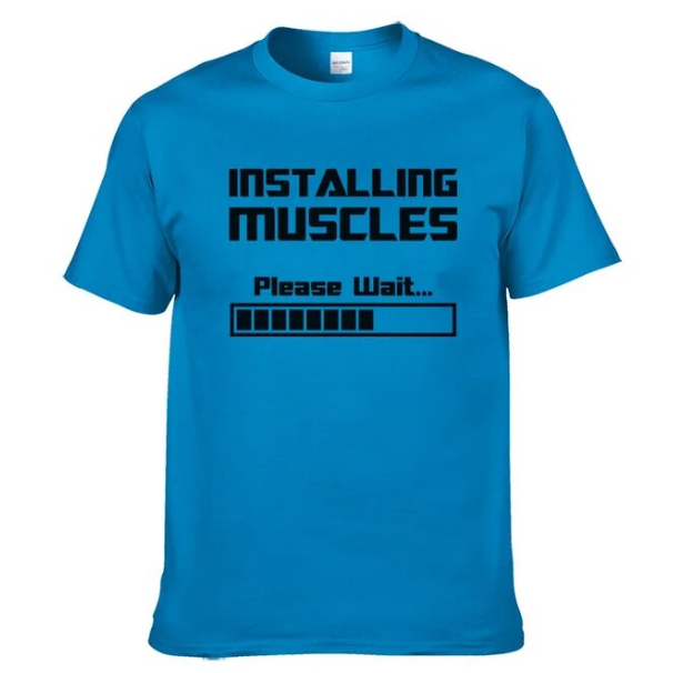 Tshirts Installing Muscles Please Wait Loading Bar Funny