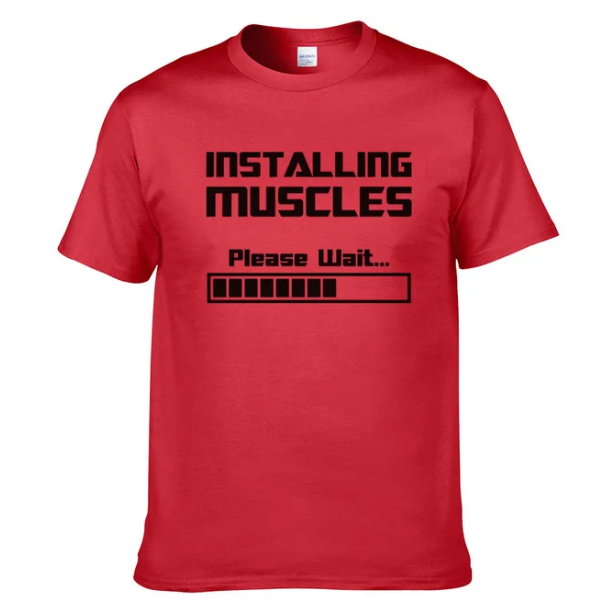 Tshirts Installing Muscles Please Wait Loading Bar Funny