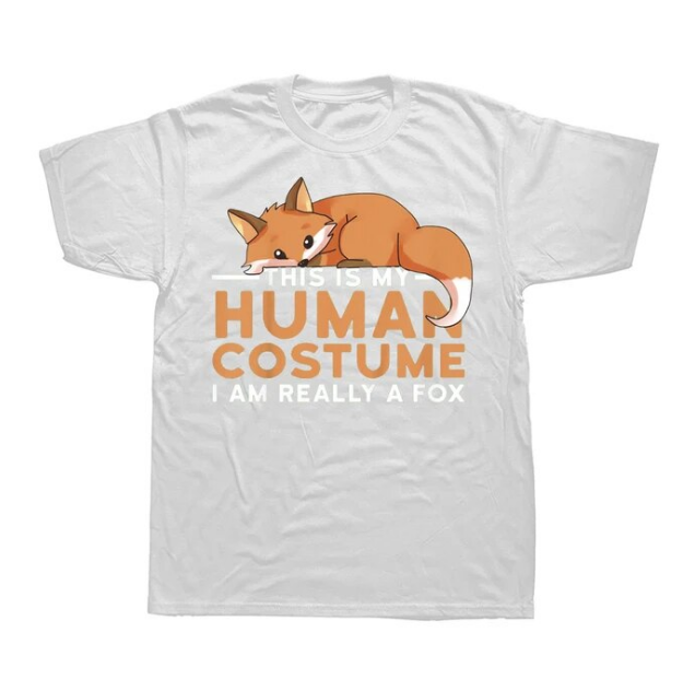 This Is My Human Costume Im Really A Fox Tshirts Cotton Short Sleeve