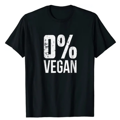 Zero Percent Vegan Funny BBQ Carnivore Meat Eater Tshirt