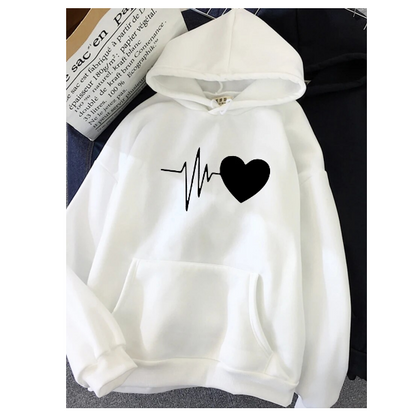 Heart Hoodies Soft Fashion