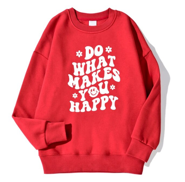 Do What Makes You Happy Printed Men Fashion Crewneck Sweatshirts