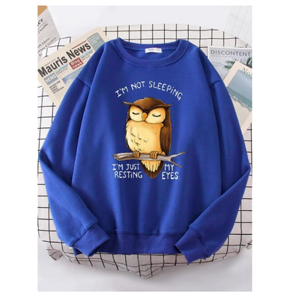 Im Just Resting My Eyes Owl Women Hoodie Fashion Crewneck Sweatshirt