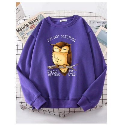 Im Just Resting My Eyes Owl Women Hoodie Fashion Crewneck Sweatshirt