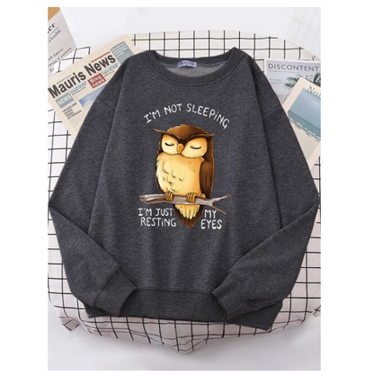 Im Just Resting My Eyes Owl Women Hoodie Fashion Crewneck Sweatshirt