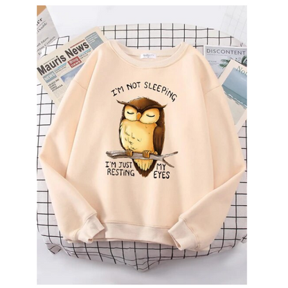 Im Just Resting My Eyes Owl Women Hoodie Fashion Crewneck Sweatshirt