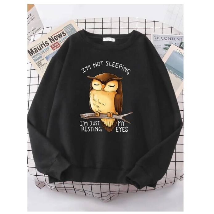 Im Just Resting My Eyes Owl Women Hoodie Fashion Crewneck Sweatshirt