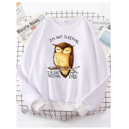 Im Just Resting My Eyes Owl Women Hoodie Fashion Crewneck Sweatshirt