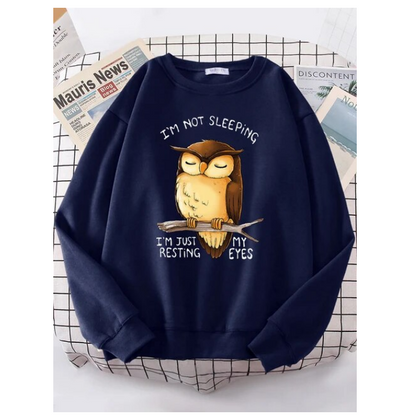 Im Just Resting My Eyes Owl Women Hoodie Fashion Crewneck Sweatshirt