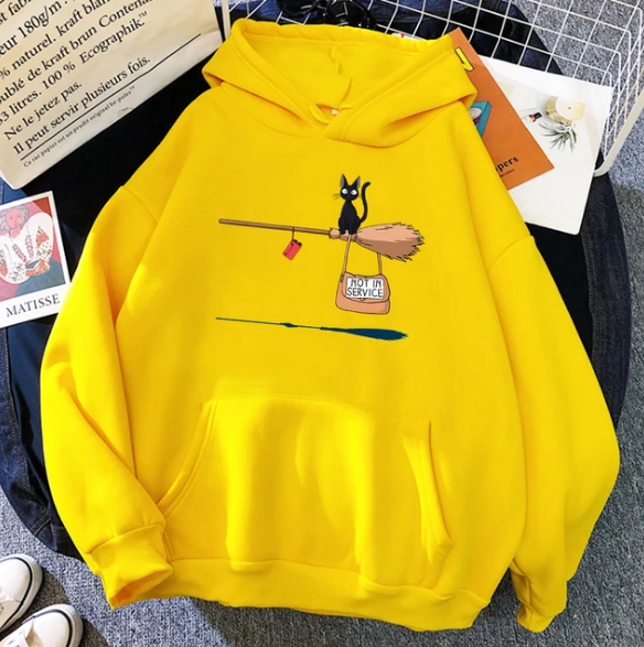 Kiki Delivery Service Cartoons Anime Women Hoodies Sweatshirt