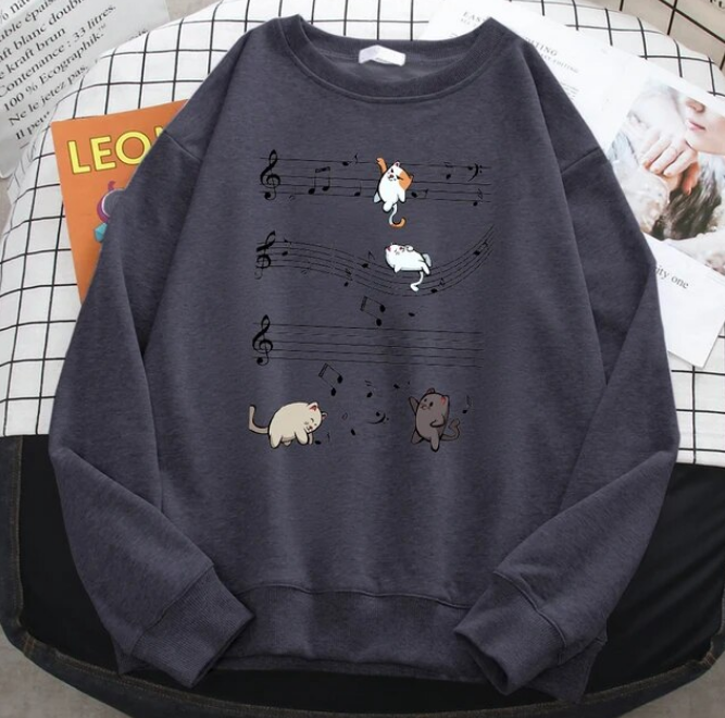 Fashion Sweatshirts For Women Kopie Von Musical Cats