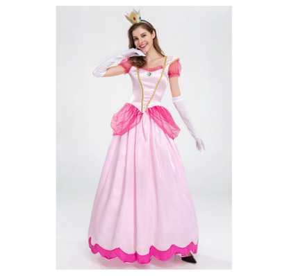 Princess Peach Costume Women Cosplay Party Halloween