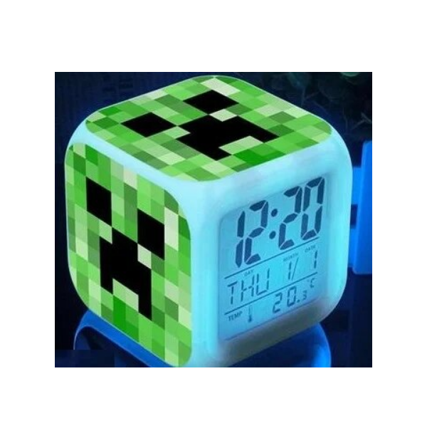 Minecraft  Alarm Clock Desktop Digital Clocks Bedroom Decora Toy Kids