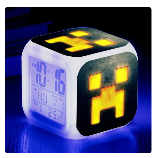 Minecraft  Alarm Clock Desktop Digital Clocks Bedroom Decora Toy Kids