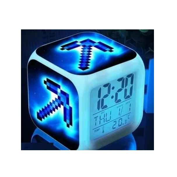 Minecraft  Alarm Clock Desktop Digital Clocks Bedroom Decora Toy Kids