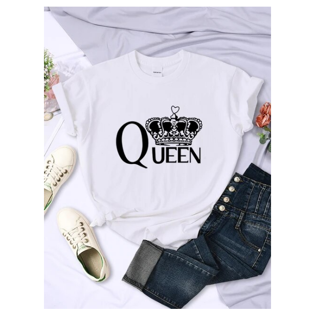 Queen Big Crown Printed Women Tshirts