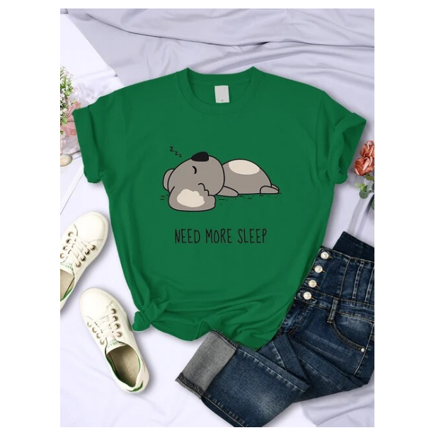 Need More Sleep Cartoons Bear Women Tshirt