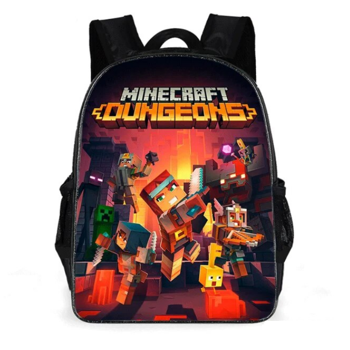 Mindcraft Game 3D Printed School Bags For Children