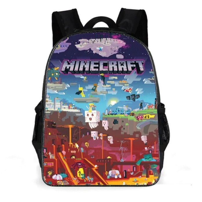 Mindcraft Game 3D Print Children School Bags