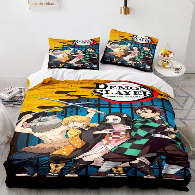 Demon Slayer 3D Bedding Set Stylish Anime