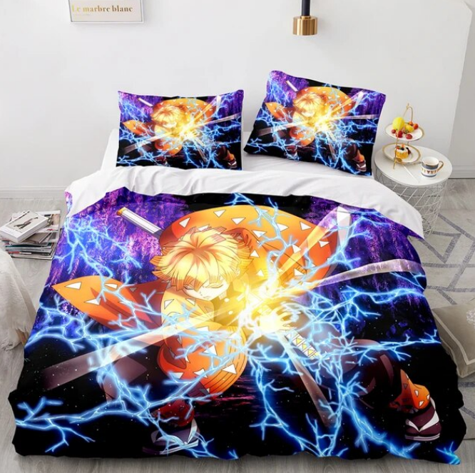 Demon Slayer 3D Bedding Set Stylish Anime Unique