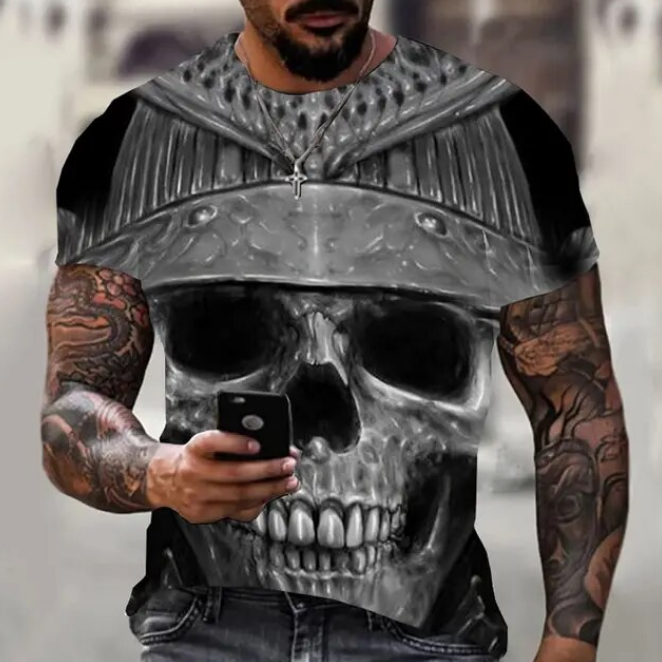 Men Tshirt Summer Fashion Skull Theme 3D - DUGO