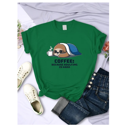 Cute Sloth Because Adulting Is Head Tshirt