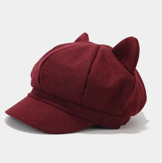 Women Cute Cat Ear Octagonal Hats