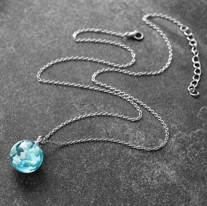 Blue Sky White Cloud Chain Necklace Fashion Jewelry