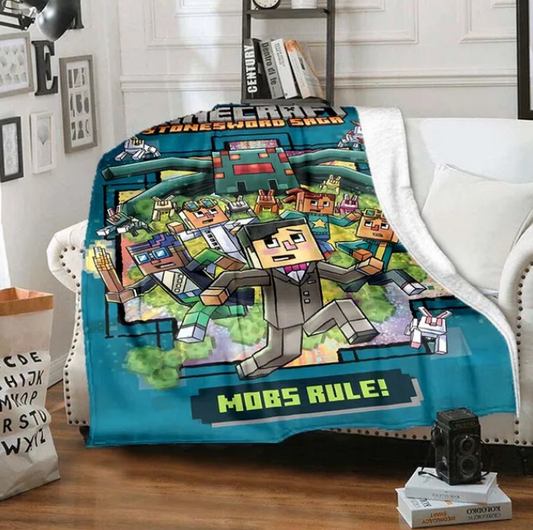 3D Sandbox Game Blanket For Sofa